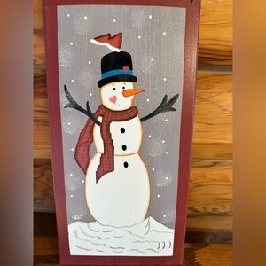Wooden 13 Inch Snowman Plaque